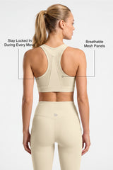 Power Breathable Racerback Stable High Support Sports Bra | High-Impact Support Best For Running, HIIT & Training