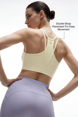 Anywhere™ Removable Double-Strap Racerback Breathable Light Support Sports Bra | Women's Light Support Sports Bra Best For Yoga, HIIT