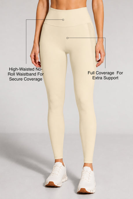 Power™ High Rise No Front Seam Breathable Mesh Running Leggings 25 Inches | Women's High Support Leggings