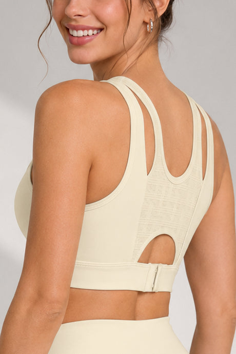 Shift™ Double-Strap With Less Pressure Full Coverage Mesh Back Sports Bra | Women's Light Support Sports Bra Best For Yoga, HIIT