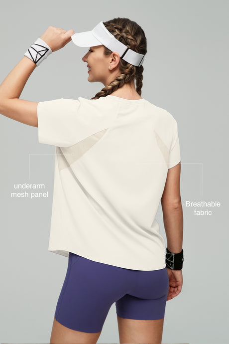 Anywhere™ Back Mesh Solid Color Comfortable T-shirt