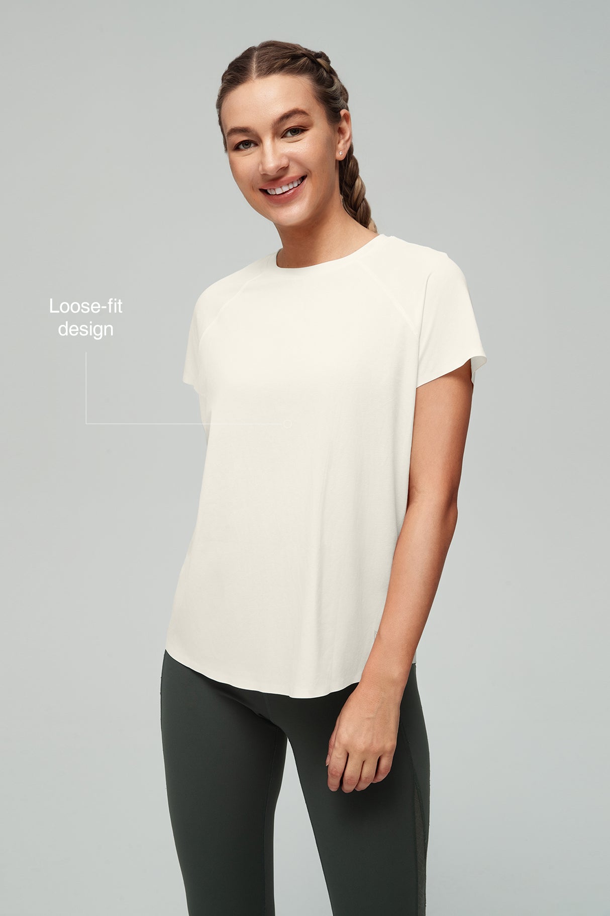 Anywhere™ Back Mesh Solid Color Comfortable T-shirt