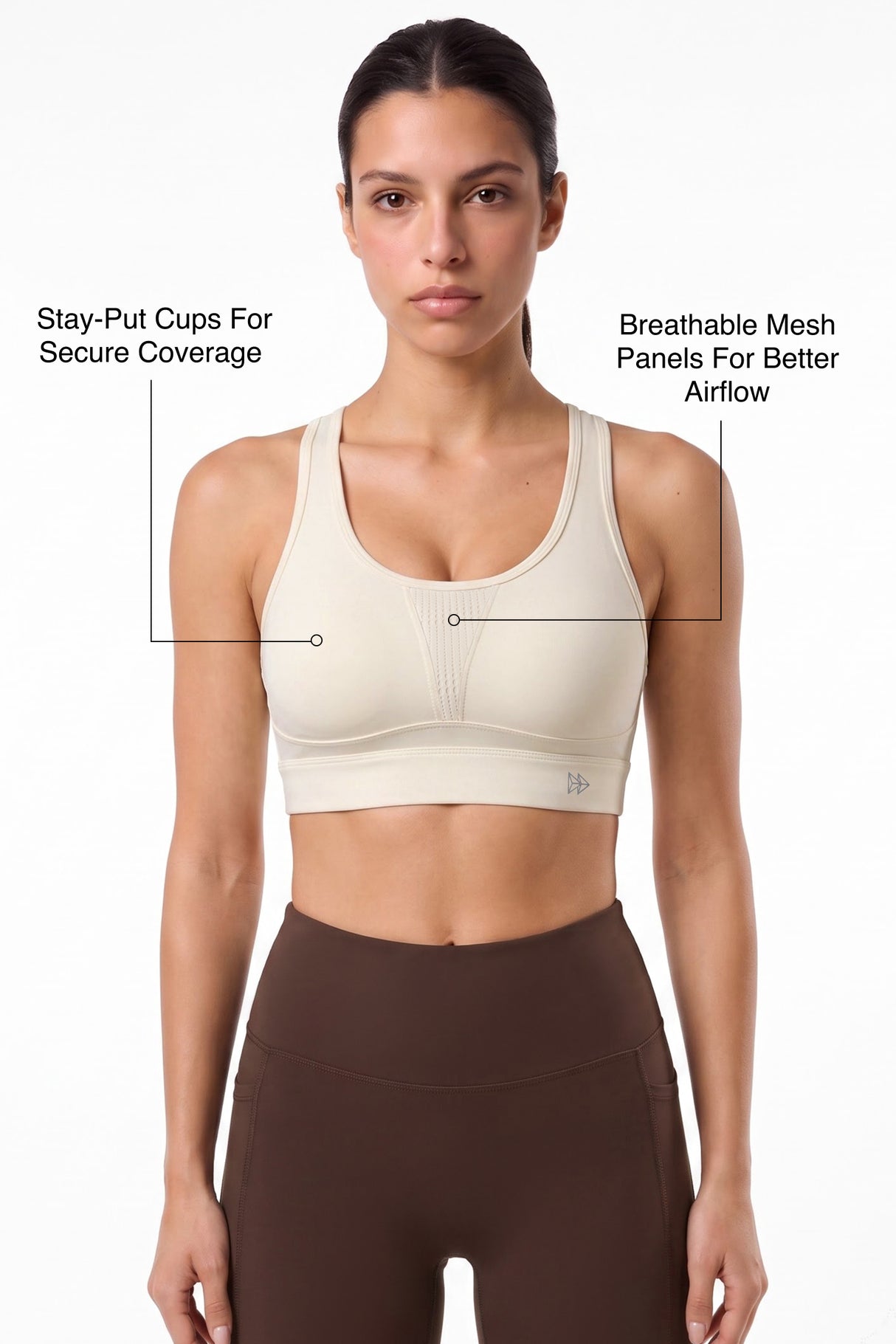 Power™ Breathable Panel With Adjustable Support Sports Bra | High Support for Running, HIIT & Training