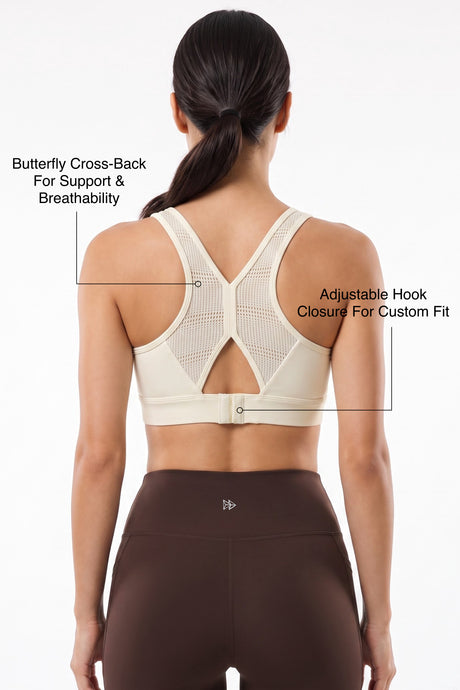 Power™ Breathable Panel With Adjustable Support Sports Bra | High Support for Running, HIIT & Training