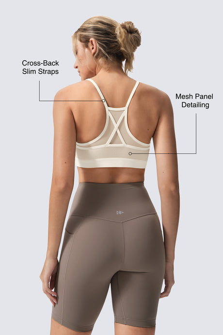 Anywhere™ Double Strap Sheer Mesh Yoga Bra| Women's Light Support Sports Bra