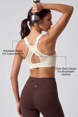 Shift™ Adjustable Straps Breathable Mesh High Support Sports Bra | High Support Bra With Adjustable Bounce-Control Support for Running, HIIT & Training