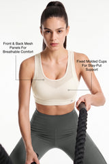 Power™ Breathable Cut Out Mesh With Adjustable Hook Sports Bra | High Support Bra With Adjustable Bounce-Control Support for Running, HIIT & Training