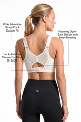 Power™ Flattering High-Support Mesh Sports Bra | High-Impact Bounce Control Without Flattening for Running, HIIT & Training