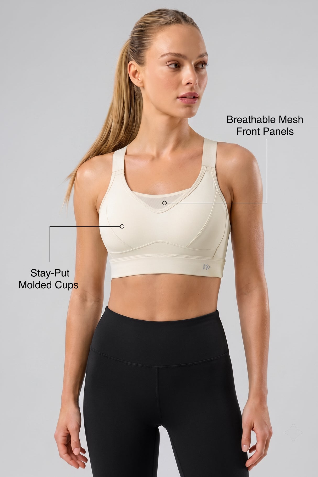 Echo™ Adjustable Straps Breathable Mesh With Sewn-In Pads High Support Sports Bra | Adjustable, bounce-control support for running, HIIT & training