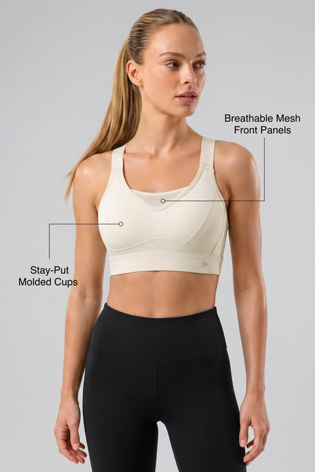Echo™ Adjustable Straps Breathable Mesh With Sewn-In Pads High Support Sports Bra | Adjustable, bounce-control support for running, HIIT & training