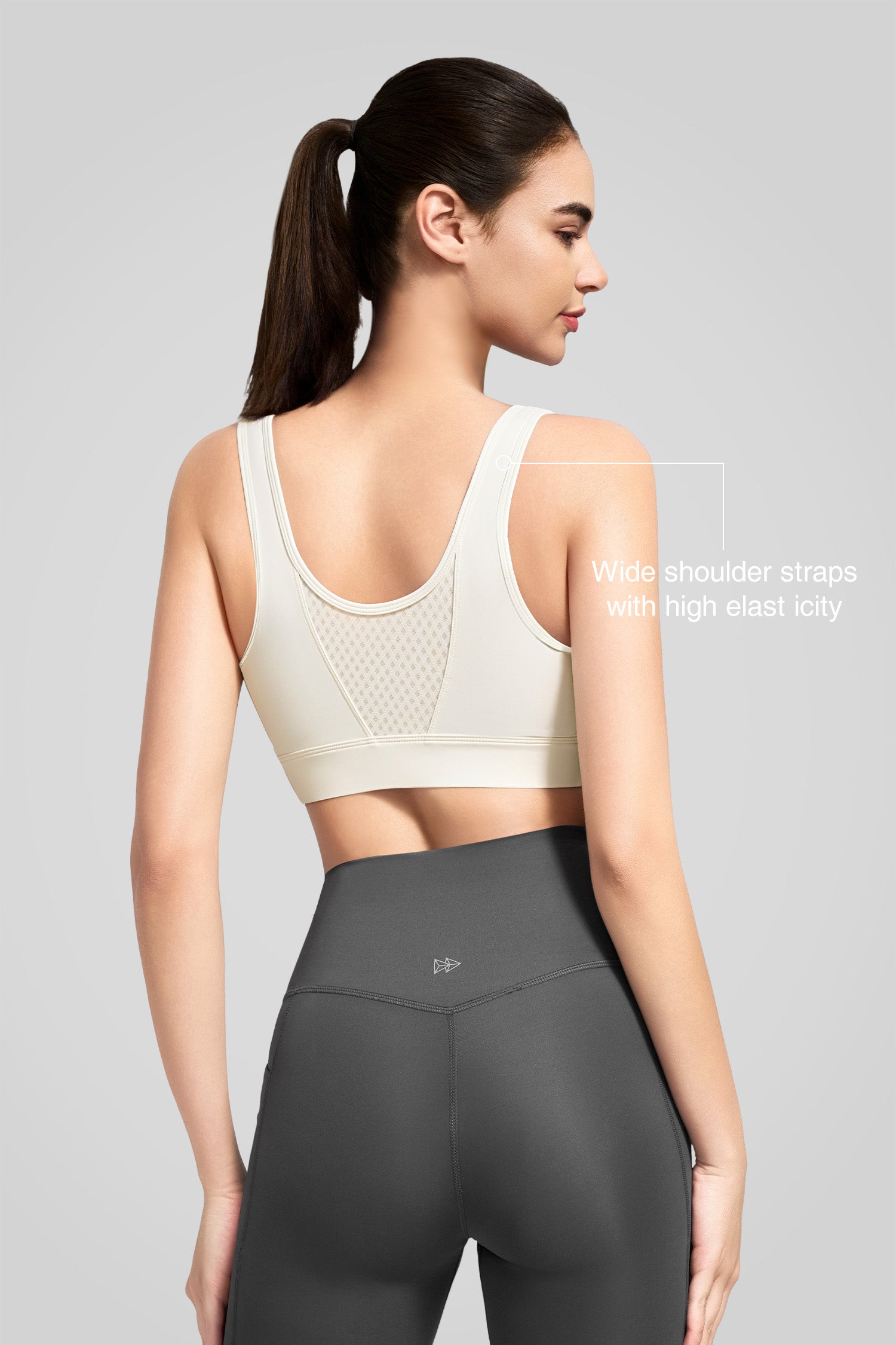 Power™ Grid Mesh Zip Front Sports Bra | Women's High Support Sports Bra