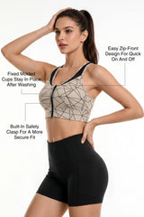 Power™ Zip-Front Secure High-Support Breathable Training Bra | High-Impact Support Best For Running, HIIT & Training