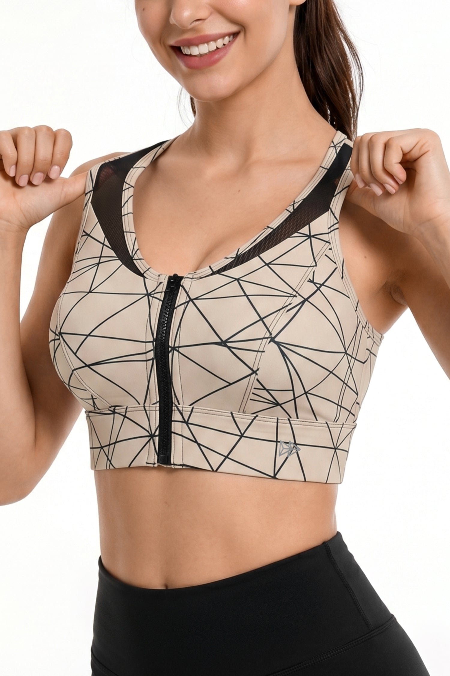 Power™ Zip-Front Secure High-Support Breathable Training Bra | High-Impact Support Best For Running, HIIT & Training