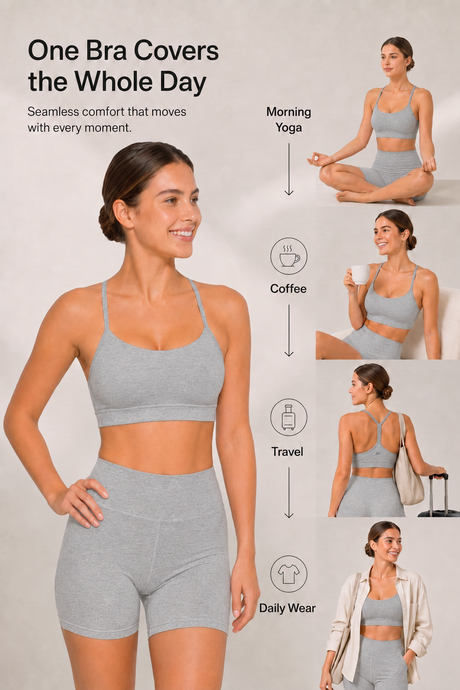 Anywhere™ Scoop Neckline Strappy Padded Yoga Bra | Women's Light Support Sports Bra
