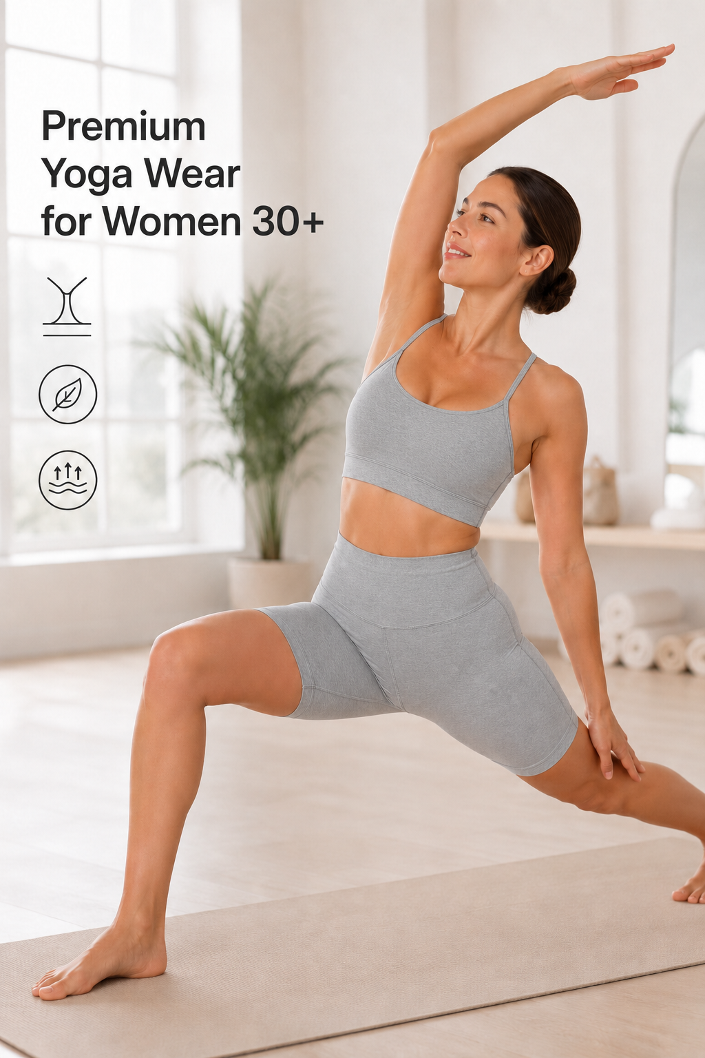 Reggiseno yoga imbottito con scollo a barchetta e spalline sottili Anywhere | Reggiseno sportivo con supporto leggero da donna