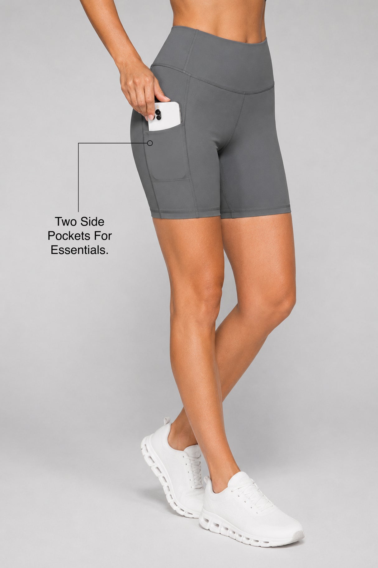 Shift löparshorts med hög midja, tighta, 7,5 cm, 10 cm, 15 cm, 20 cm | Damsportshorts med högt stöd