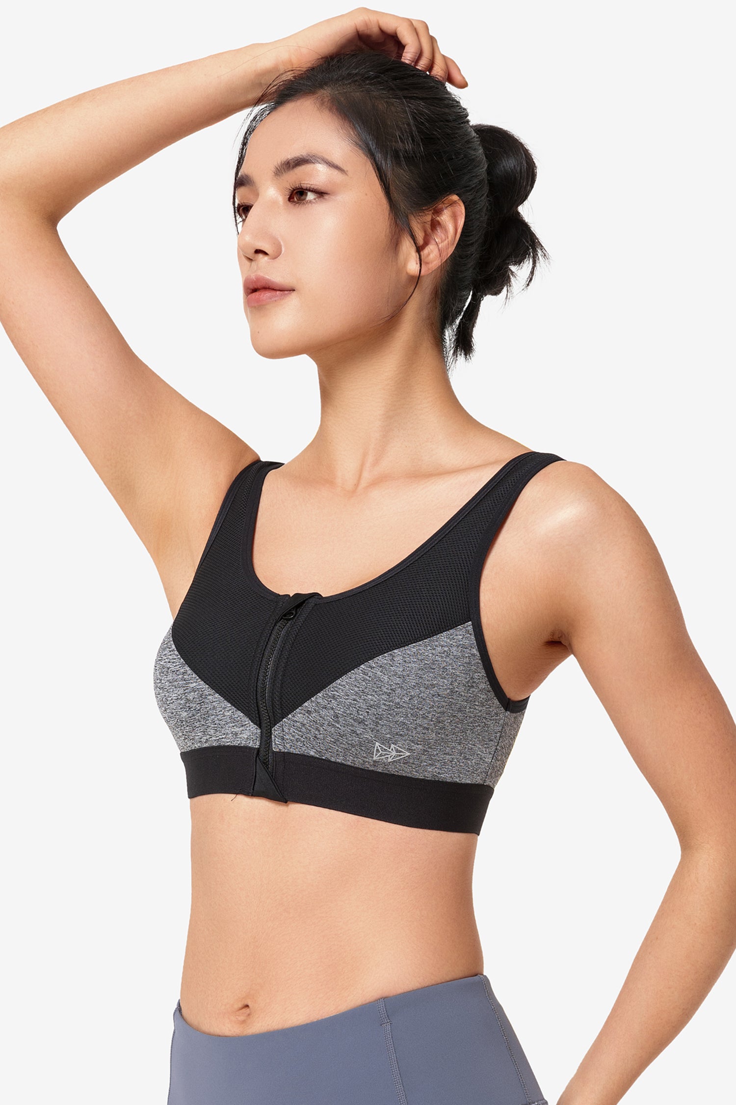 Zip-Front Unpadded High-Support Sports Bra | Women's High Support
