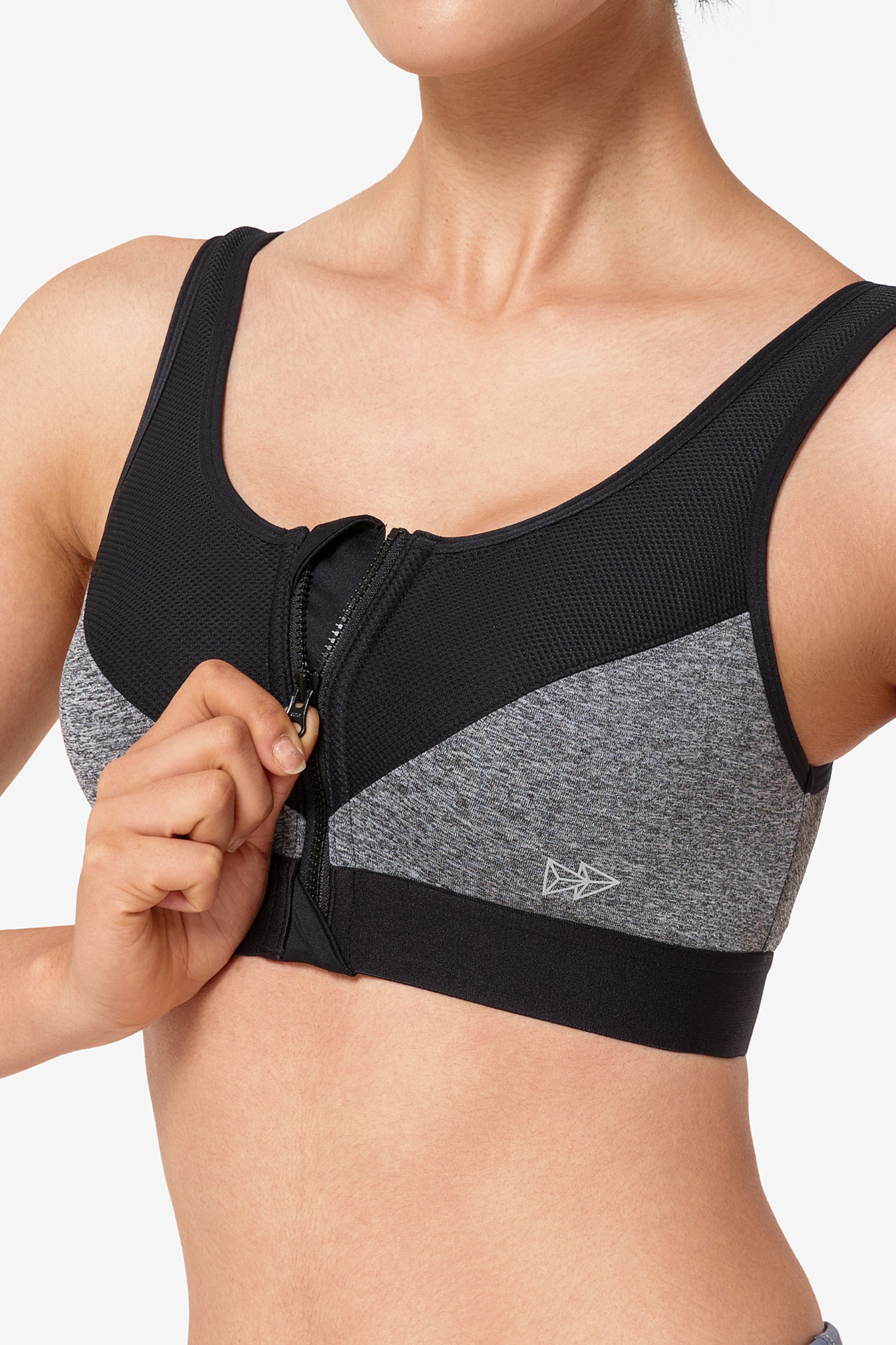Zip-Front Unpadded High-Support Sports Bra | Women's High Support