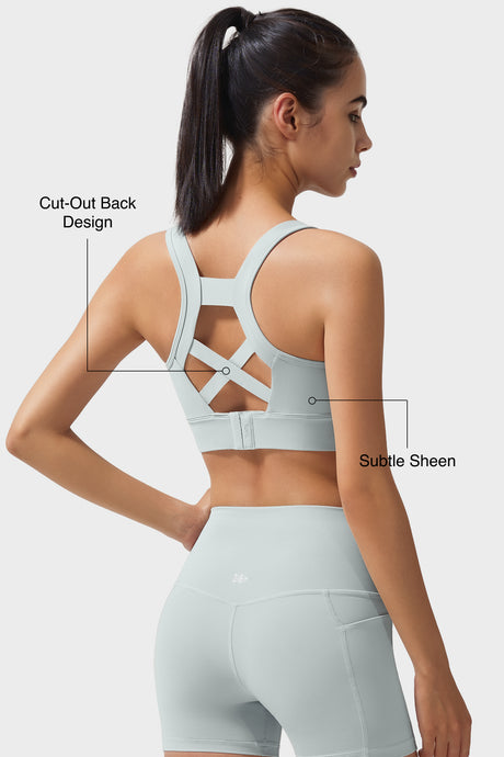 Echo Natural Shine Sportlicher Lauf-BH mit offenem Rücken | Sport-BH mit starkem Halt für Damen