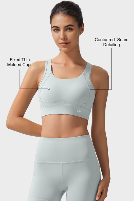 Echo Natural Shine Sportlicher Lauf-BH mit offenem Rücken | Sport-BH mit starkem Halt für Damen