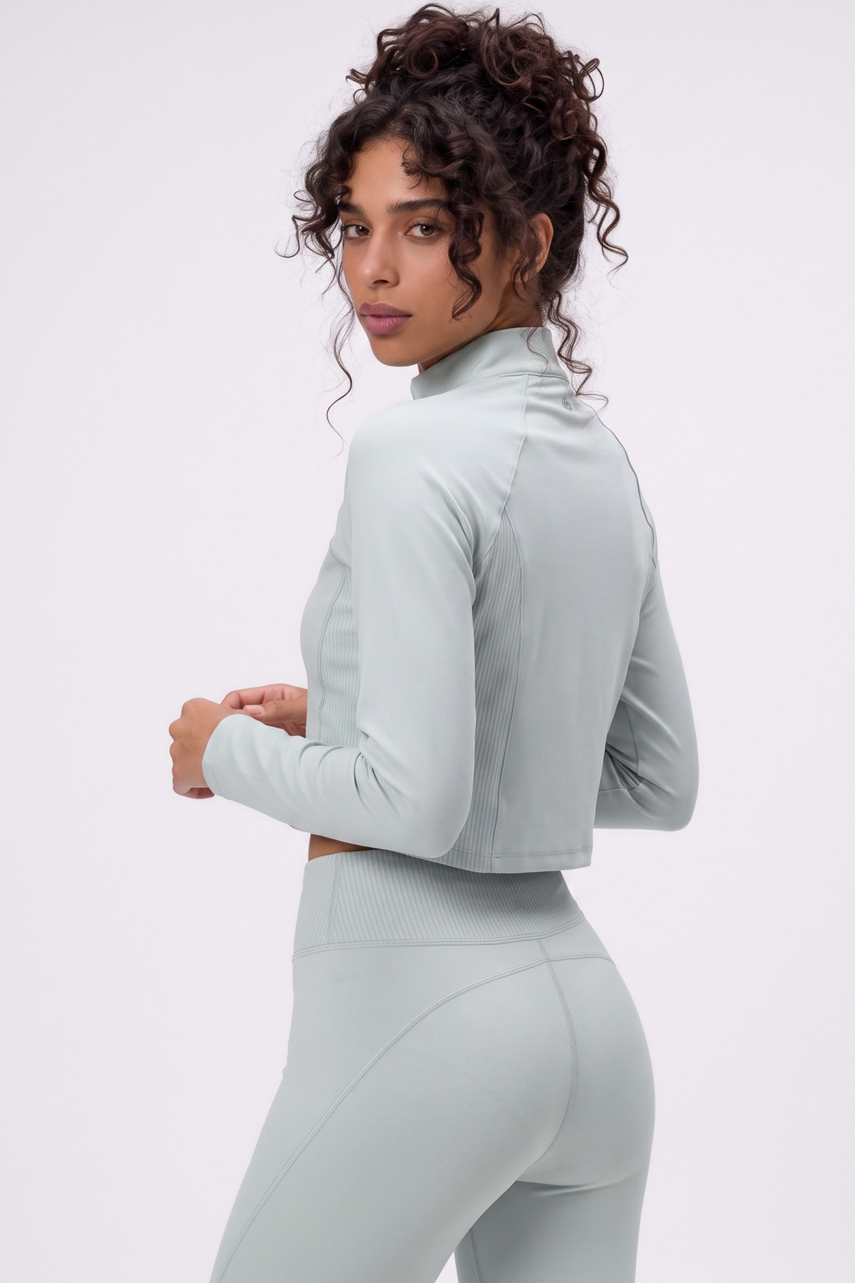 Anywhere™ Cropped Mock Neck Zip-Up Jacket | Women's Light Support Jackets