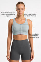Power™ Zip Front Air Flow Back Full Coverage High Support Sports Bra | Women's High Support Sports Bra