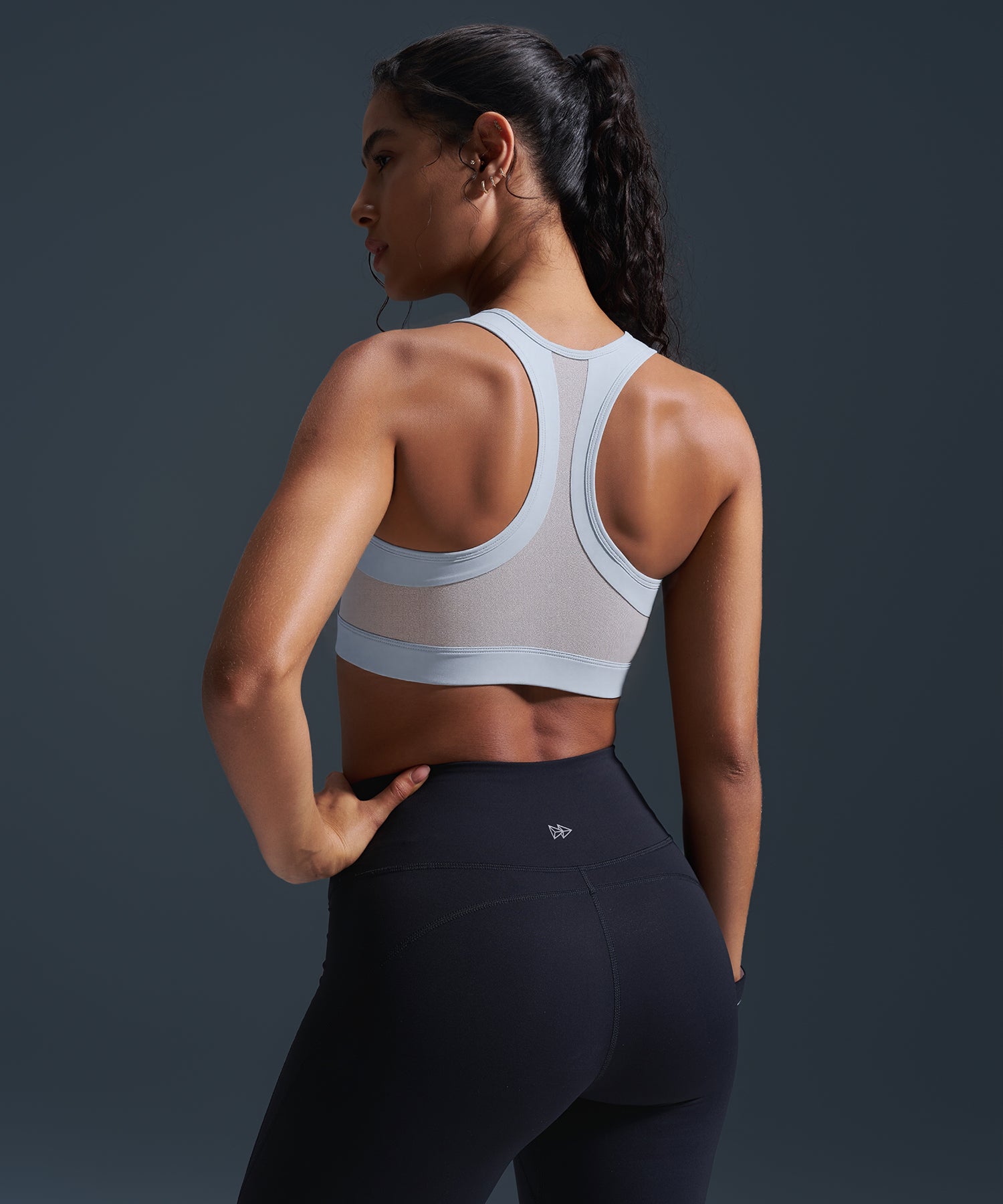 Enfold Zip Front Mesh Racerback Padded Running Bra | Women's