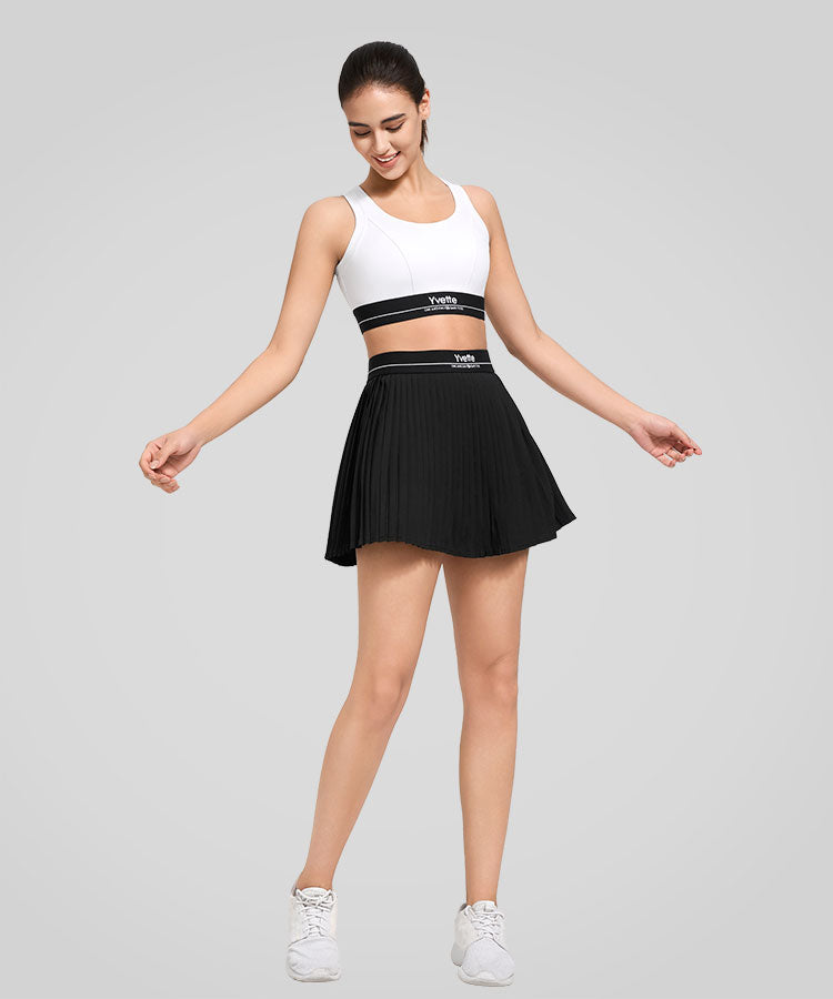 Sportlicher Tennisrock mit Sculpt Letter-Bund | Damen-Sportrock