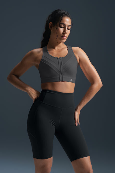 Enfold Zip Mesh Vadderad Löpar-BH | Sport-BH med Högt Stöd för Damer