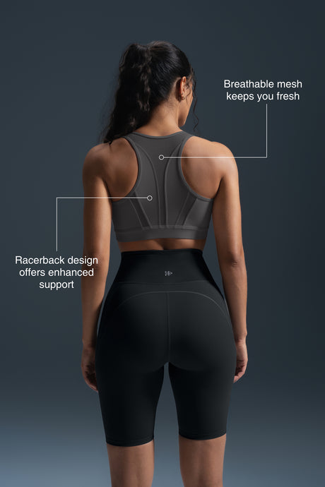 Enfold Zip Mesh Vadderad Löpar-BH | Sport-BH med Högt Stöd för Damer