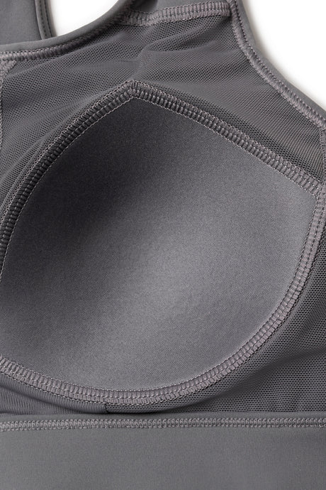Enfold Zip Mesh Vadderad Löpar-BH | Sport-BH med Högt Stöd för Damer
