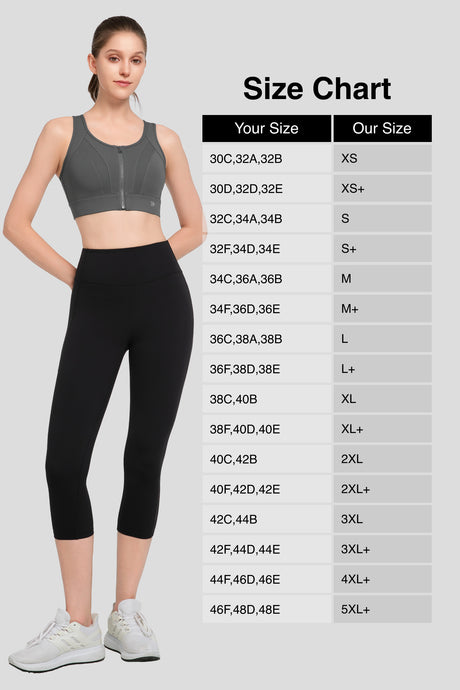 Echo Front Zip Perforerad Andningsbar Vadderad Löpar-BH | Sport-BH med Högt Stöd för Damer