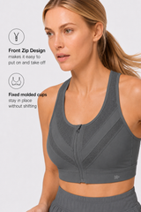 Enfold Zip Mesh gepolsterter Lauf-BH | Damen-Sport-BH mit starkem Halt