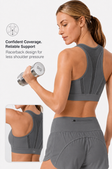 Enfold Zip Mesh gepolsterter Lauf-BH | Damen-Sport-BH mit starkem Halt