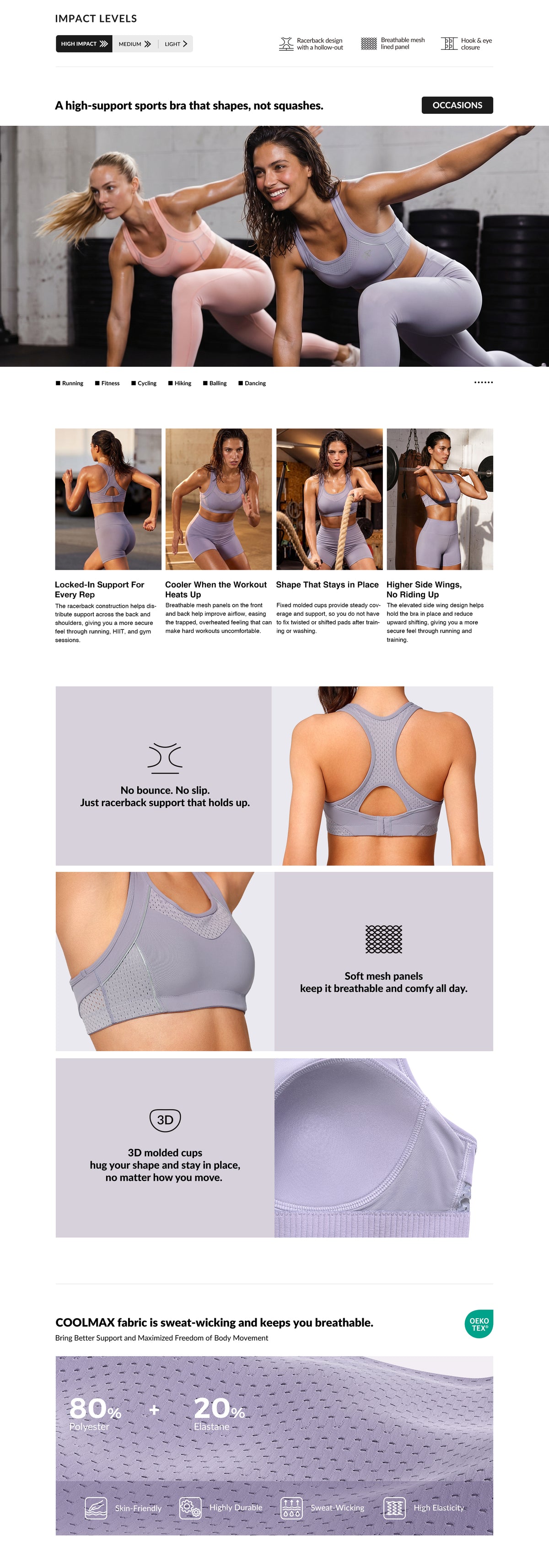 Sujetador para correr con relleno Sculpt Racerback Line | Sujetador deportivo de alta sujeción para mujer