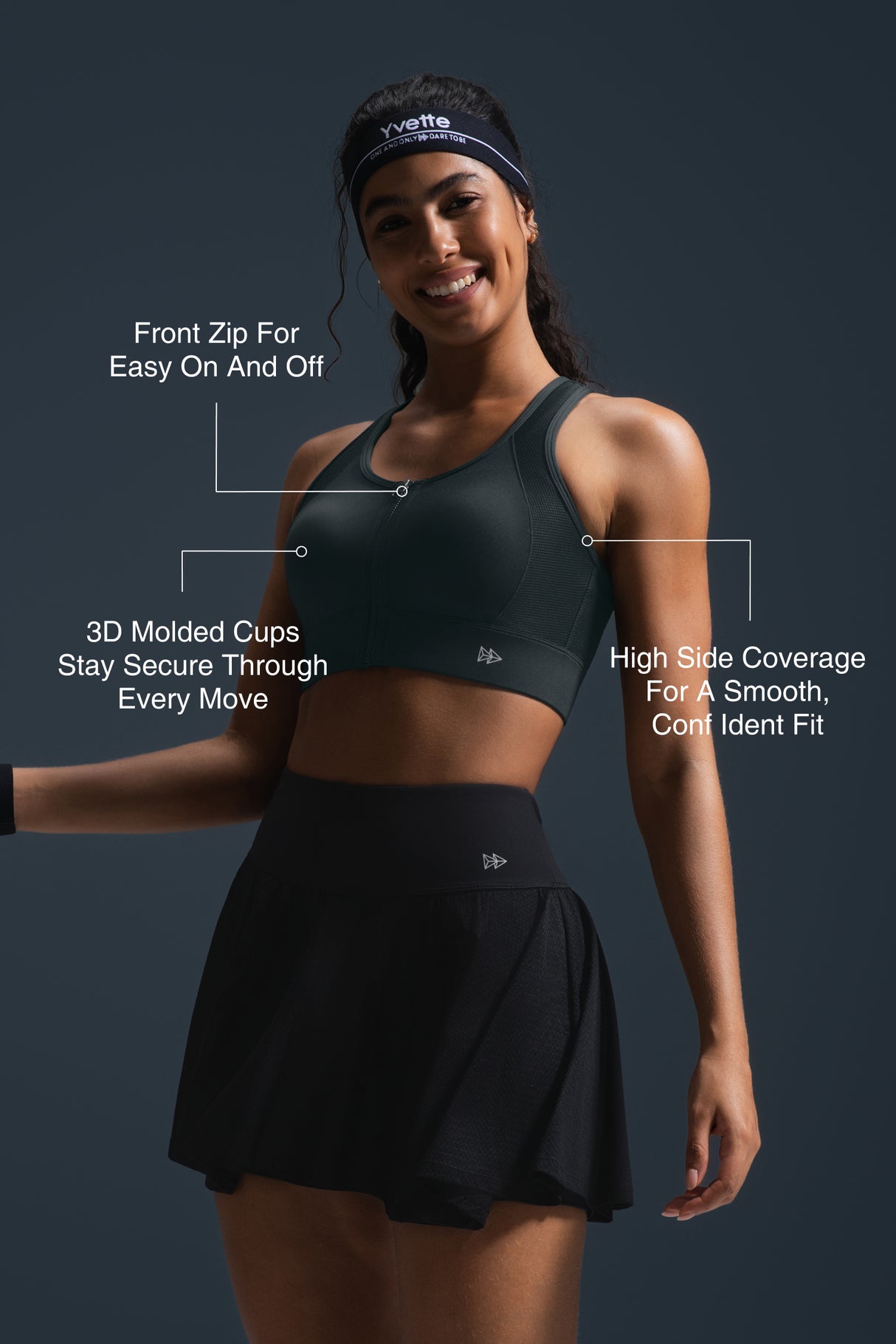 Enfold™ Zip-Front Mesh Racerback High-Support Bra for Larger Busts | Women's High Support Sports Bra