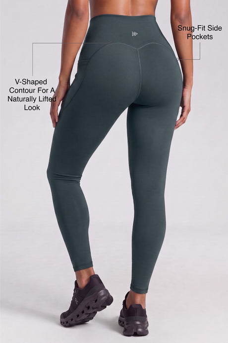 Power™ No Front Seam Legging With Side Pockets 27" | Women's High Support Leggings