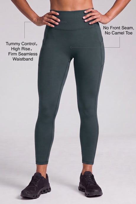 Power™ No Front Seam Legging With Side Pockets 27" | Women's High Support Leggings