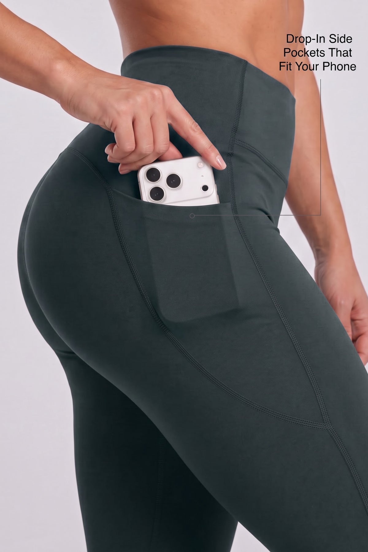 Power™ No Front Seam Legging With Side Pockets 27" | Women's High Support Leggings