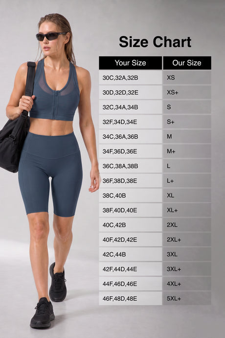 Power™ Zip Front Breathable Full-Coverage Running Bra | Women's High Support Sports Bra