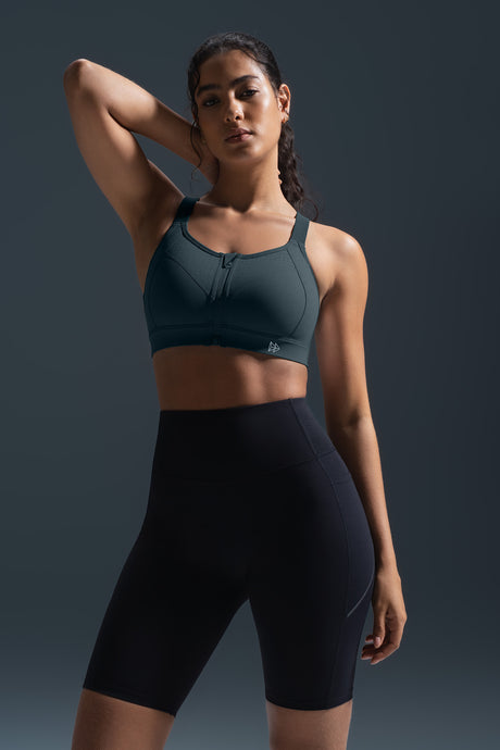 Reggiseno da corsa imbottito con spalline regolabili Power Zip | Reggiseno sportivo ad alto sostegno da donna