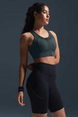 Sculpt Zip Mesh Racerback Vadderad Löpar-BH | Sport-BH med Högt Stöd för Damer