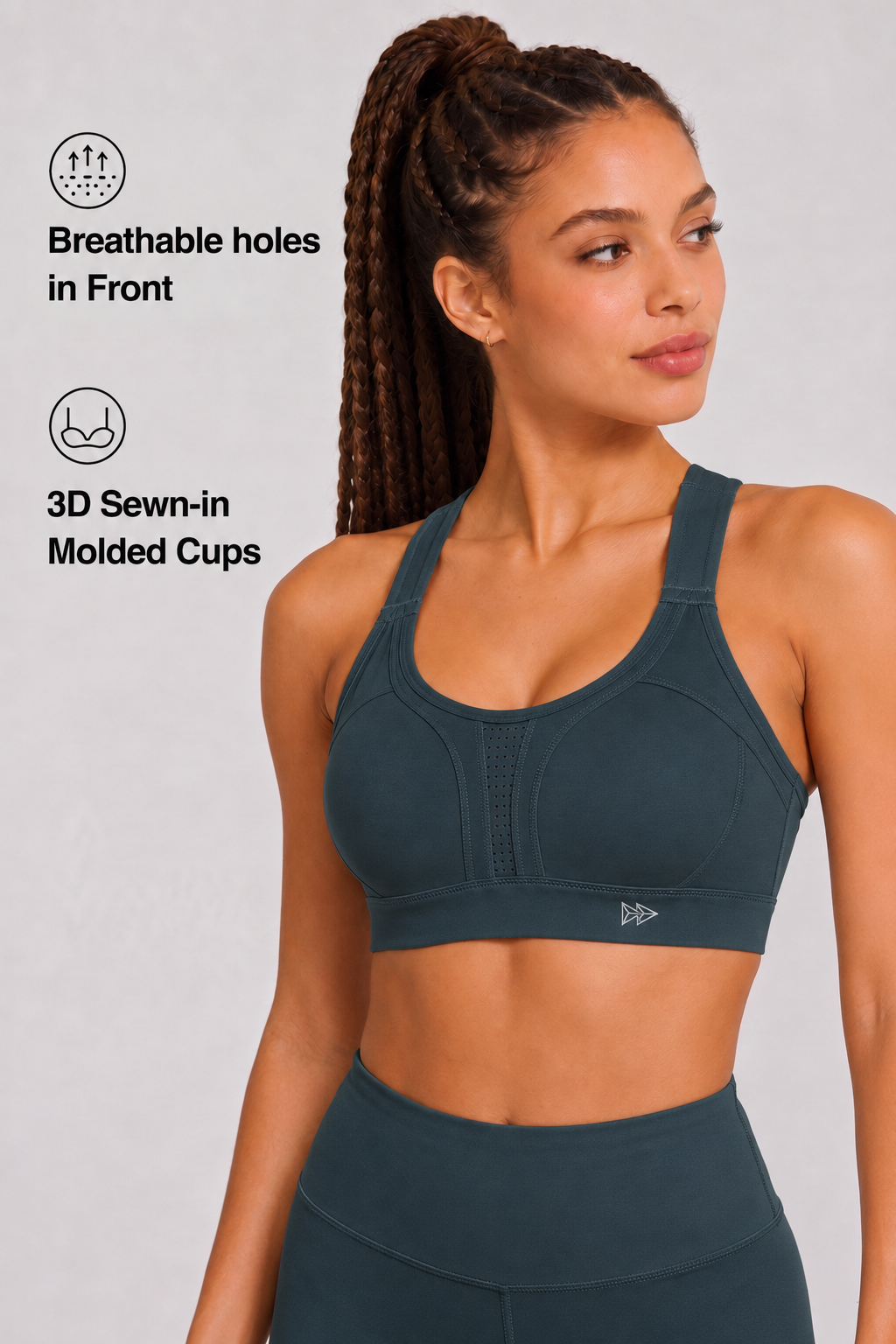 Power™ Adjustable Crisscross Padded Running Bra | Women's High Support Sports Bra