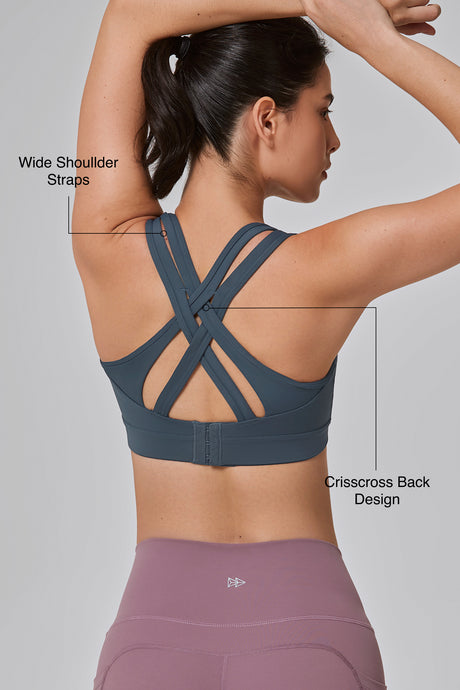 Power™ Cross Back Padded Running Bra | Women's High Support Sports Bra