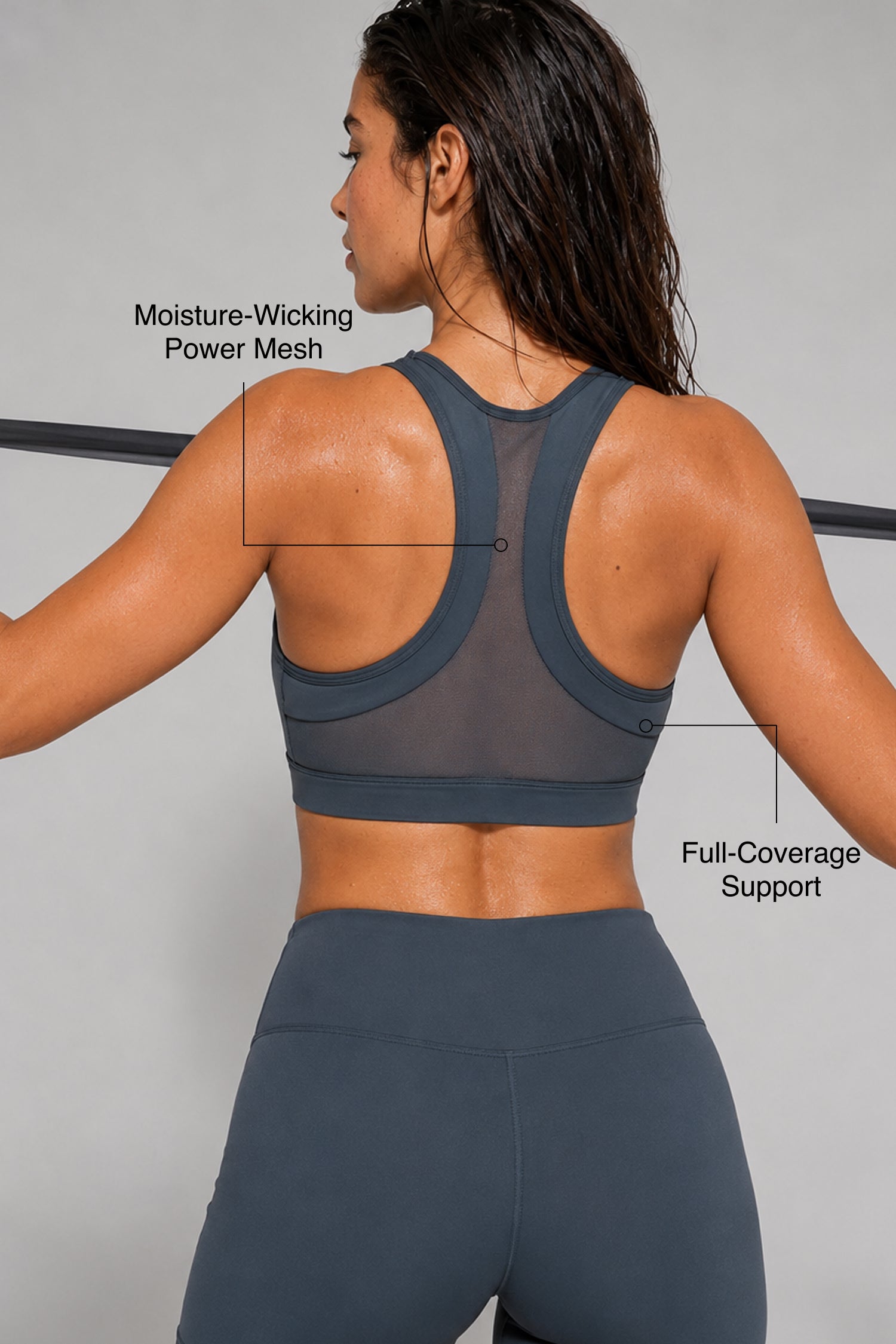 Enfold™ Zip Front Breathable Racerback High Impact Running Bra | Women's High Support Sports Bra