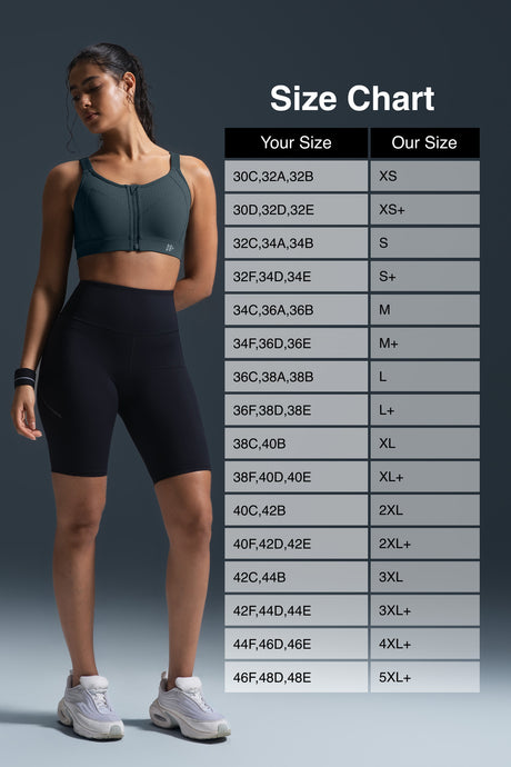 Reggiseno da corsa imbottito con spalline regolabili Power Zip | Reggiseno sportivo ad alto sostegno da donna