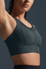 Sculpt Zip Mesh Racerback Vadderad Löpar-BH | Sport-BH med Högt Stöd för Damer