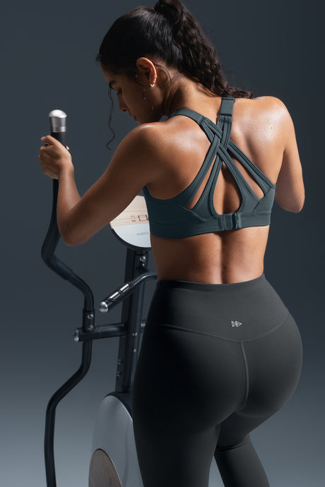 Sujetador deportivo con acolchado cruzado y ajuste eléctrico para correr | Sujetador deportivo de alta sujeción para mujer
