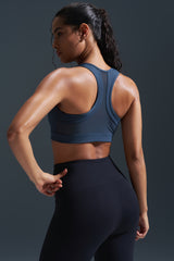 Reggiseno da corsa imbottito con schiena incrociata in rete e cerniera frontale Enfold | Reggiseno sportivo ad alto sostegno da donna