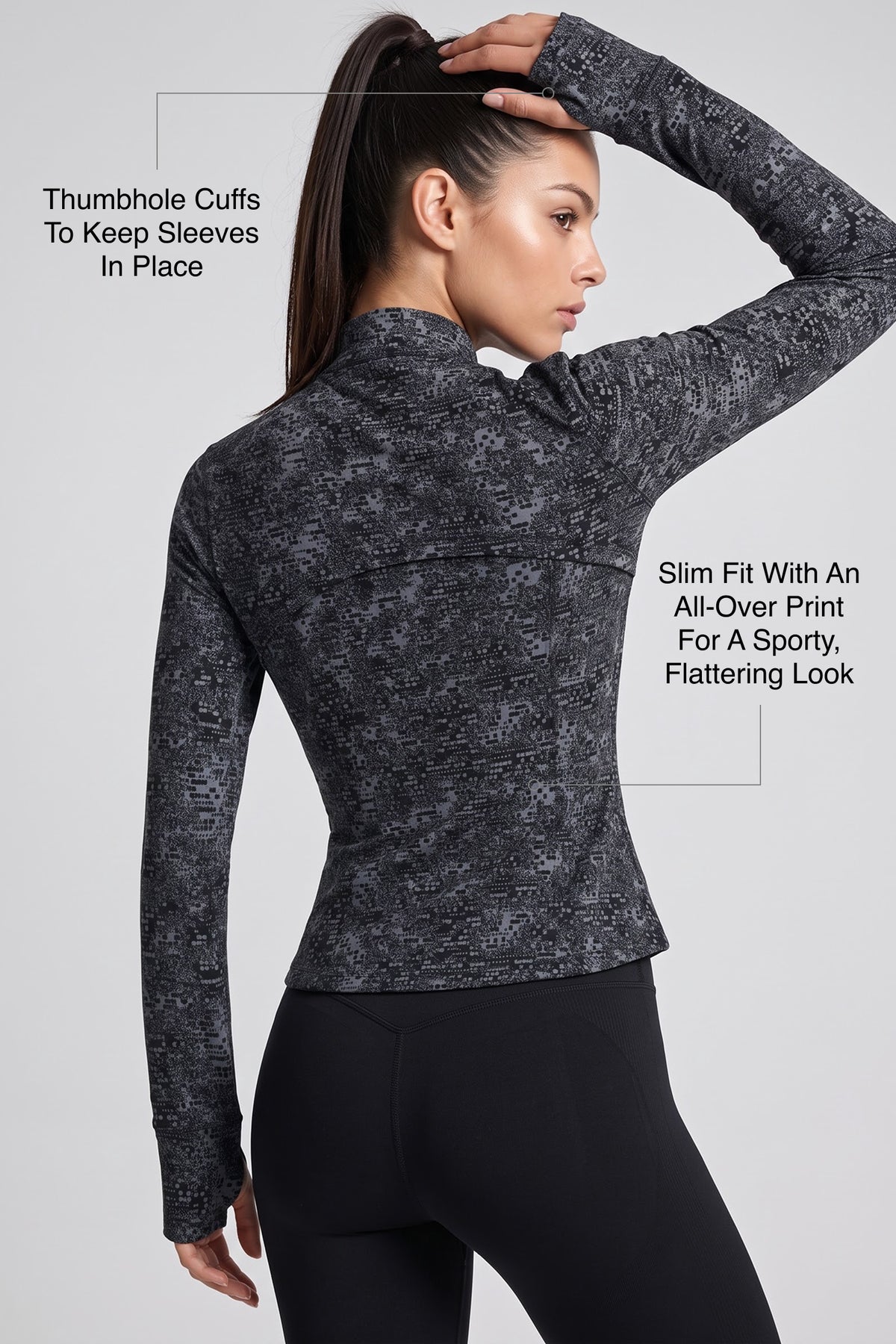 Anywhere™ Slim-Fit Printed Track Jacket with Zip Pockets | Women's Sports Jacket
